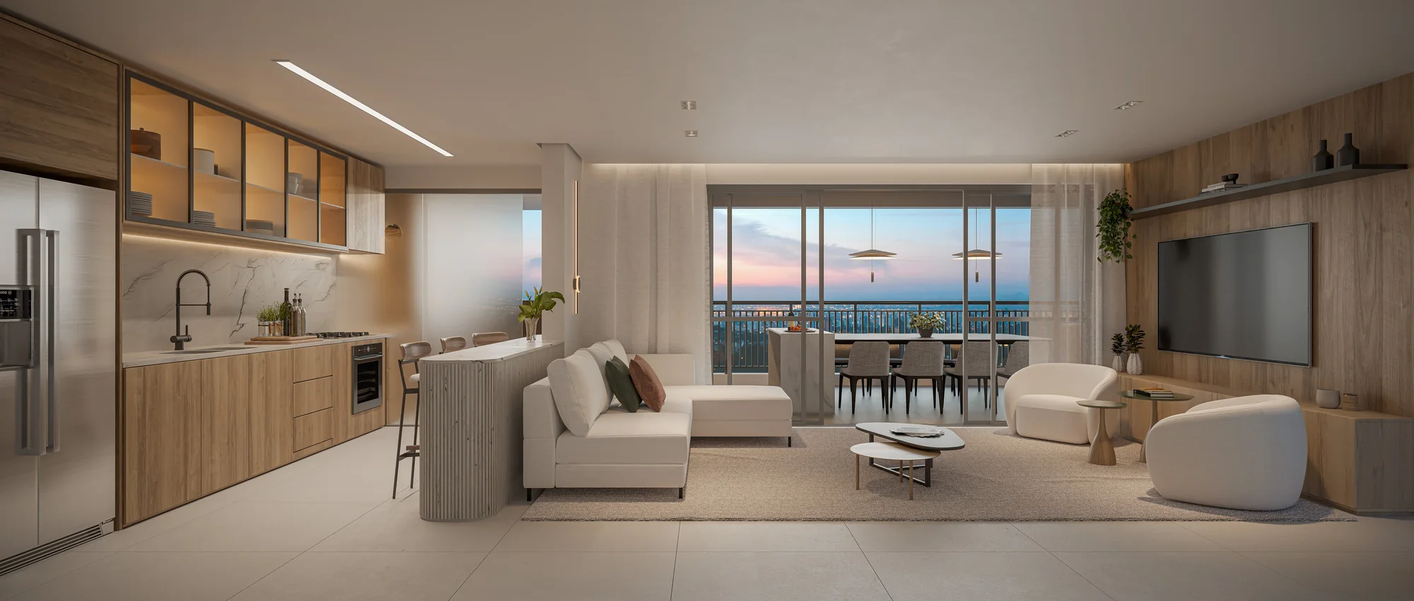 Living 3 Dorms - apto 140m² (Perspectiva artística)