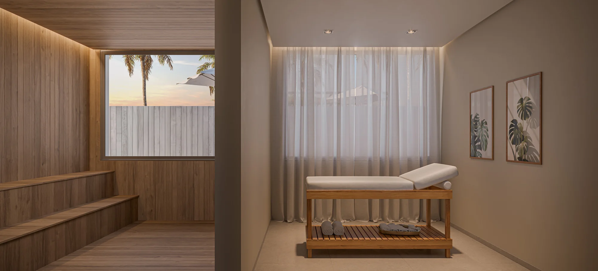 Sauna e sala de massagem (Perspectiva artística)