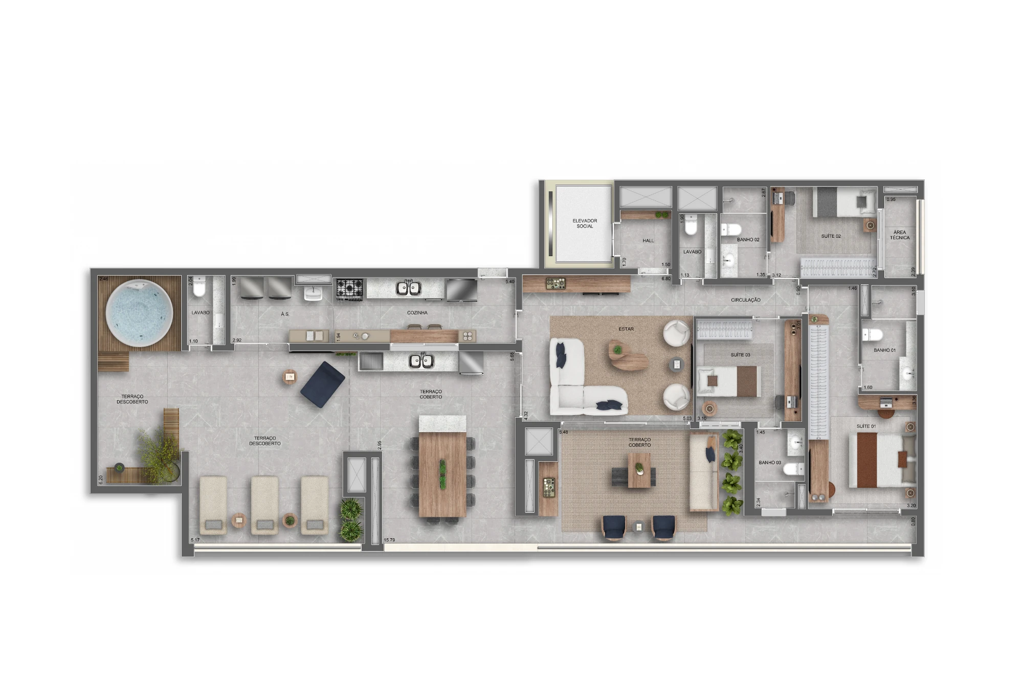 218m² | Penthouse (Perspectiva artística)