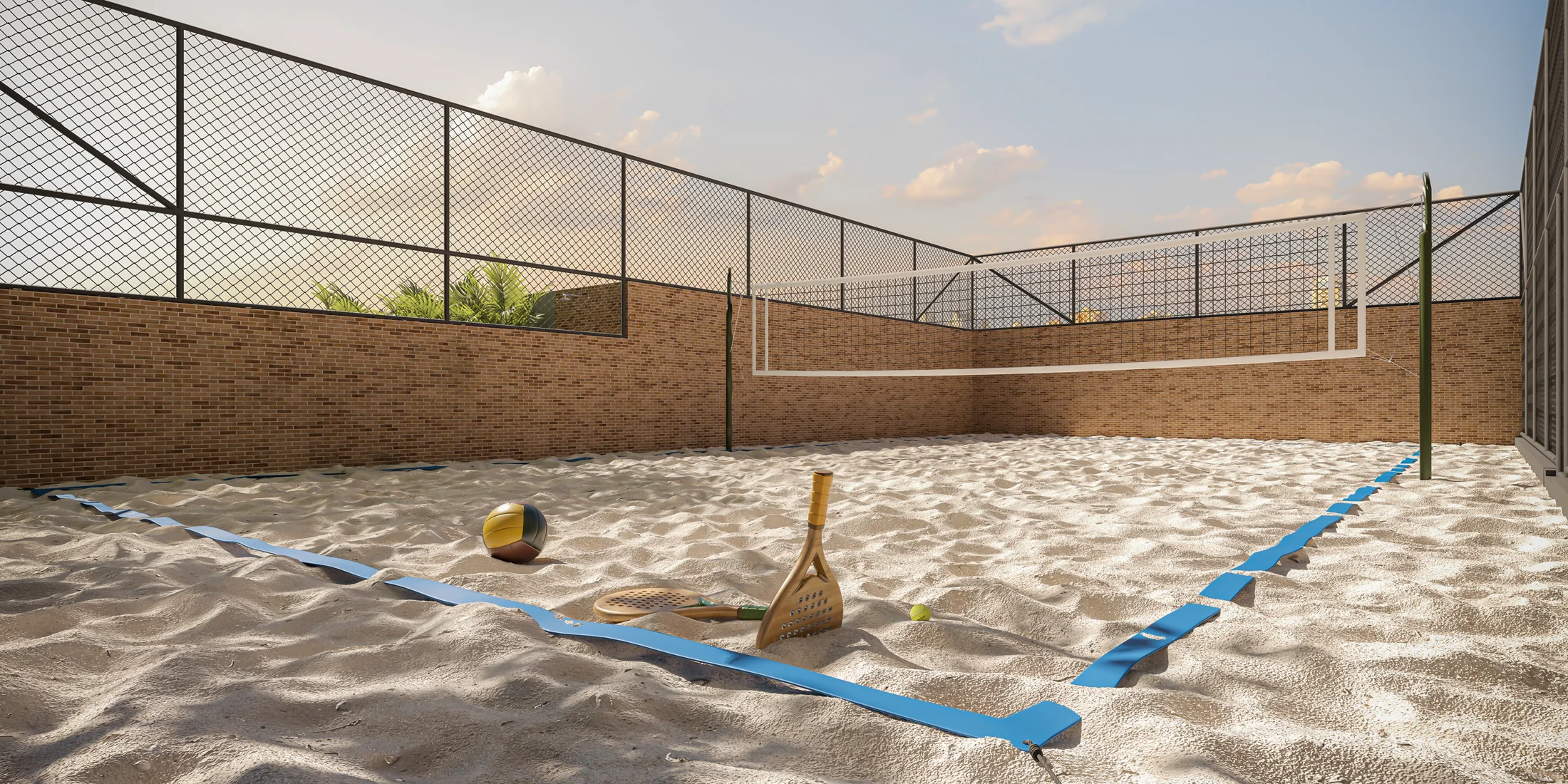 Quadra de beach tennis (Perspectiva artística)