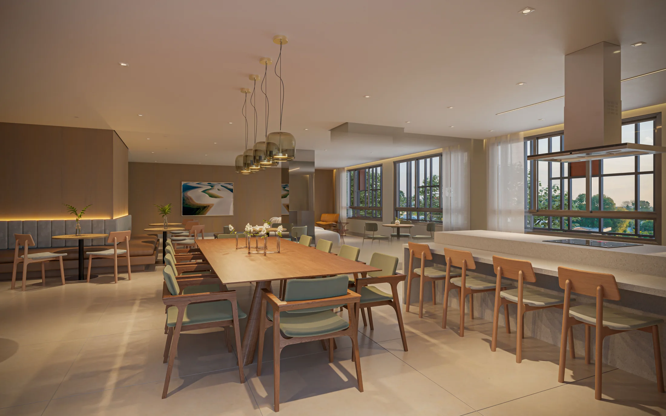 Espaço Gourmet c/ 131m² (Perspectiva artística)