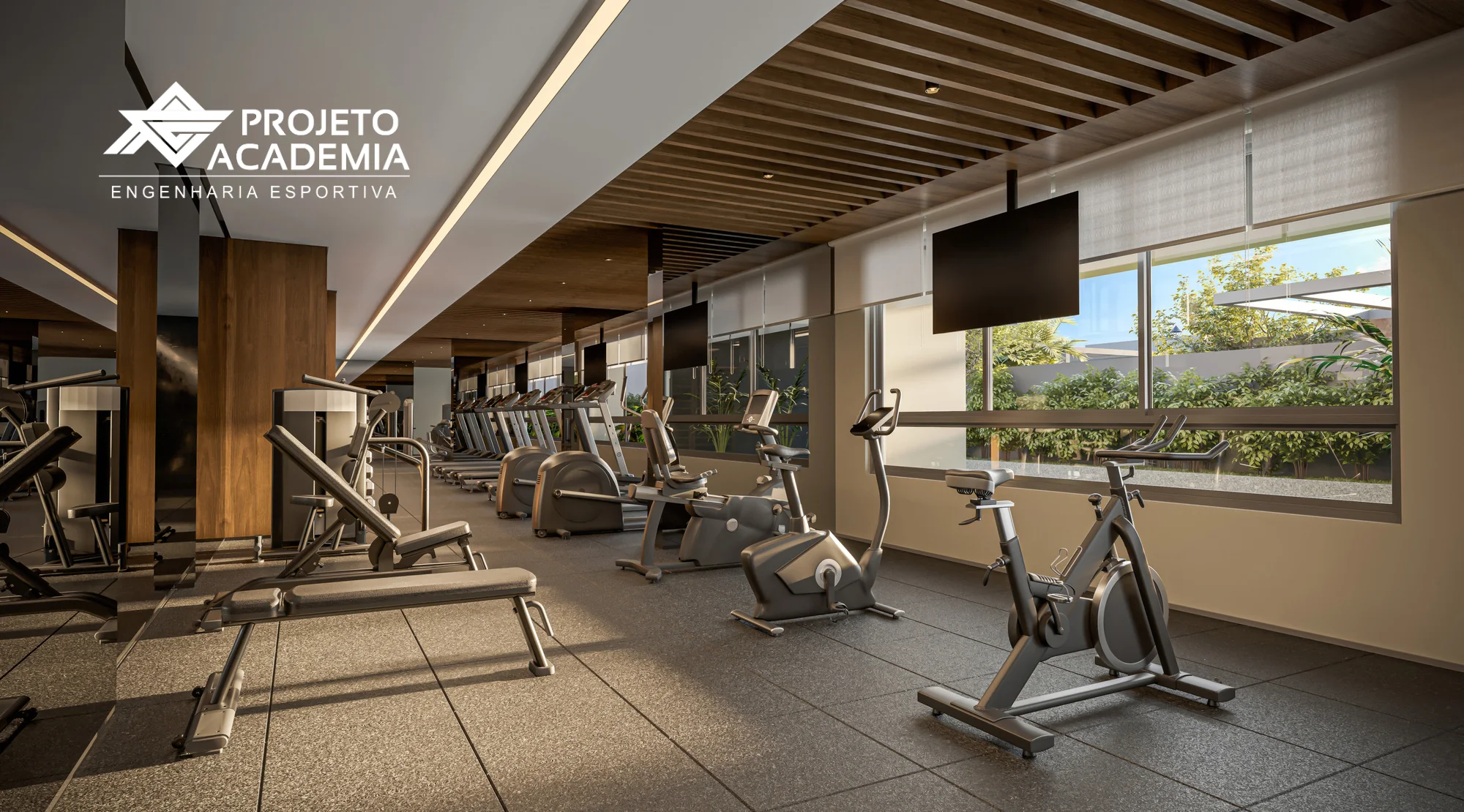 Espaço Fitness c/ 173m² (Perspectiva artística)