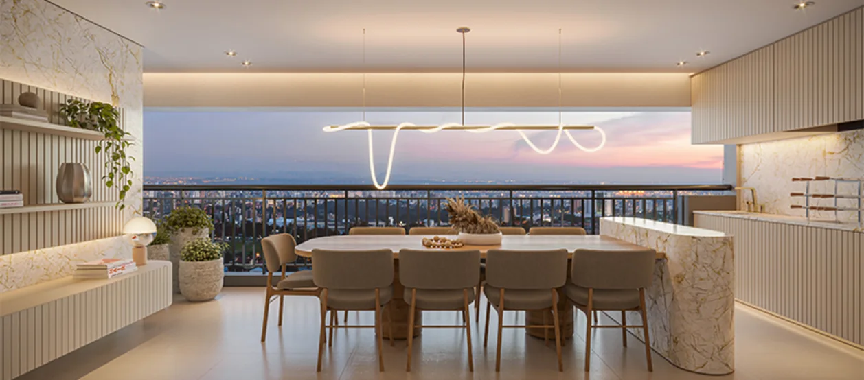 Terraço 3 suítes - Opção ampliada - 184m² - Torre 1 (Perspectiva artística)