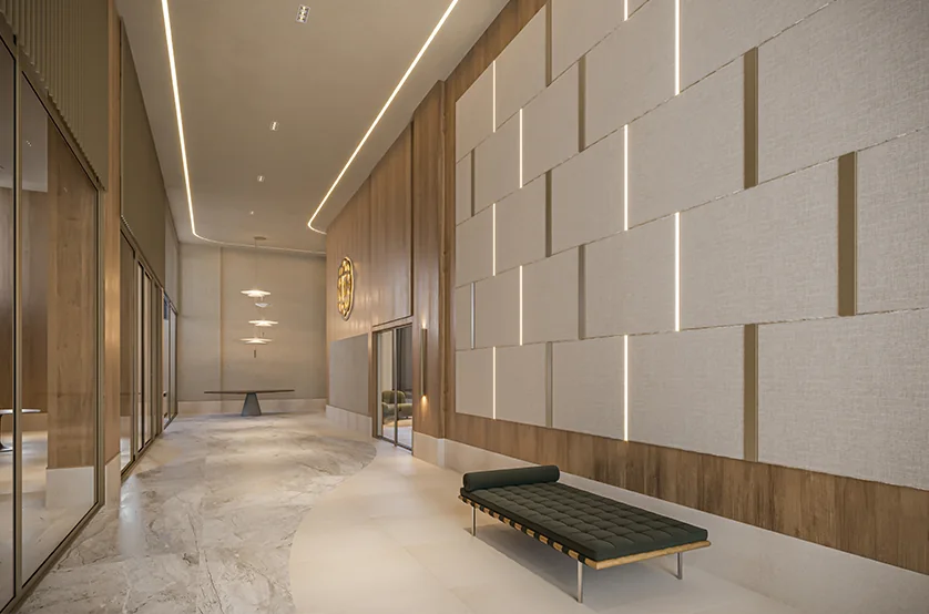 Lobby principal - Torre 1 (Perspectiva artística)