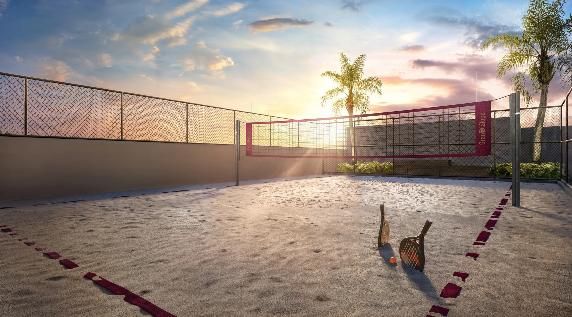 Quadra de Beach Tennis (Perspectiva artística)
