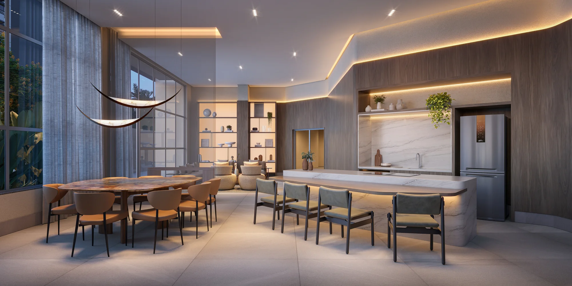 Espaço de gourmet c/ 80m² (Perspectiva artística)