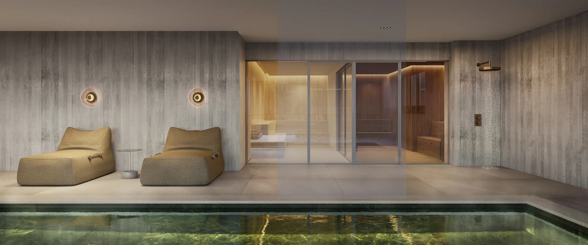 Saunas seca e úmida (Perspectiva artística