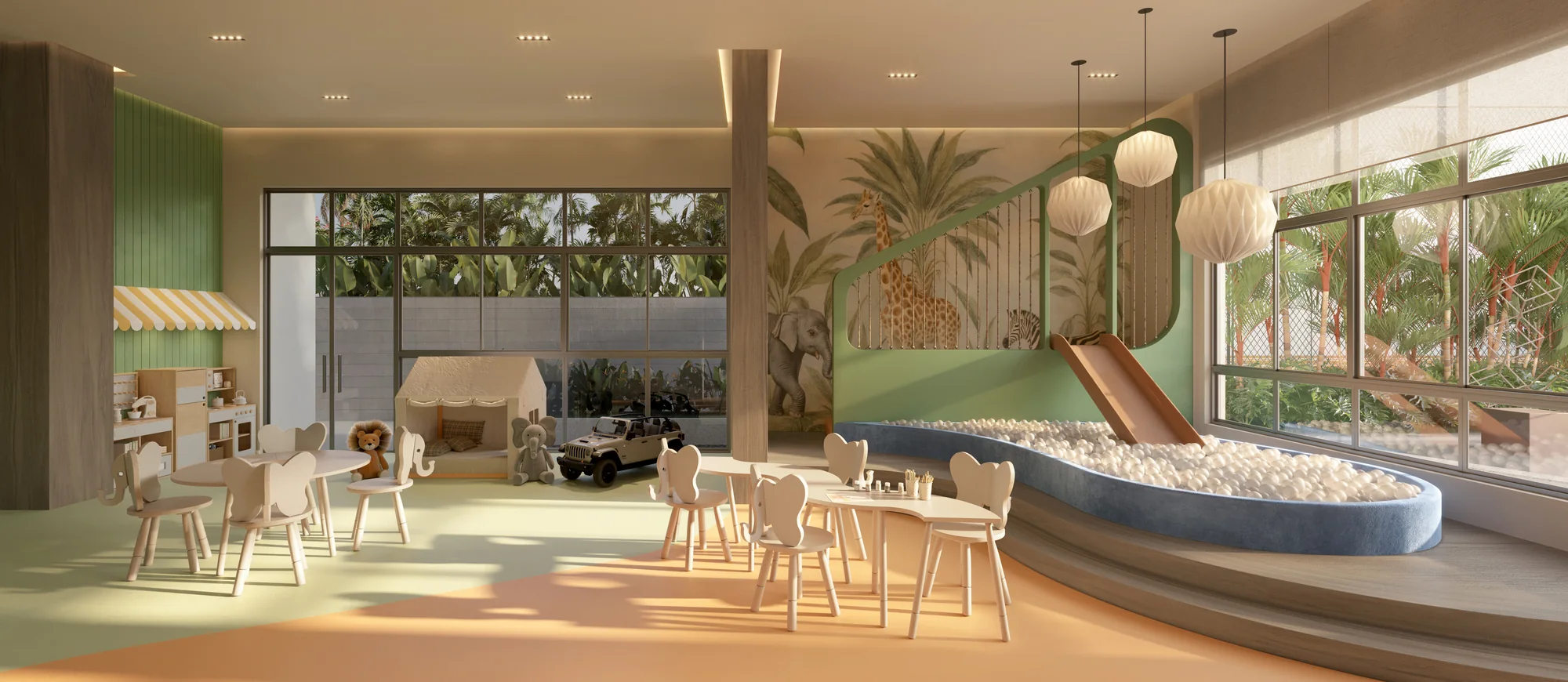 Brinquedoteca c/ 89m² (Perspectiva artística)