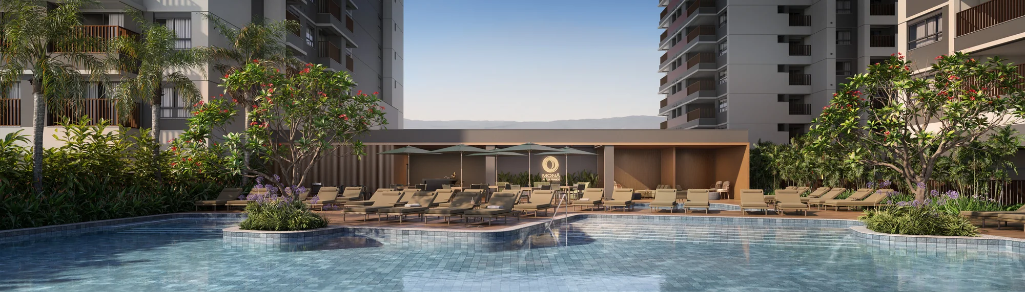 Piscina adulto c/ infra para climatização (Perspectiva artística)