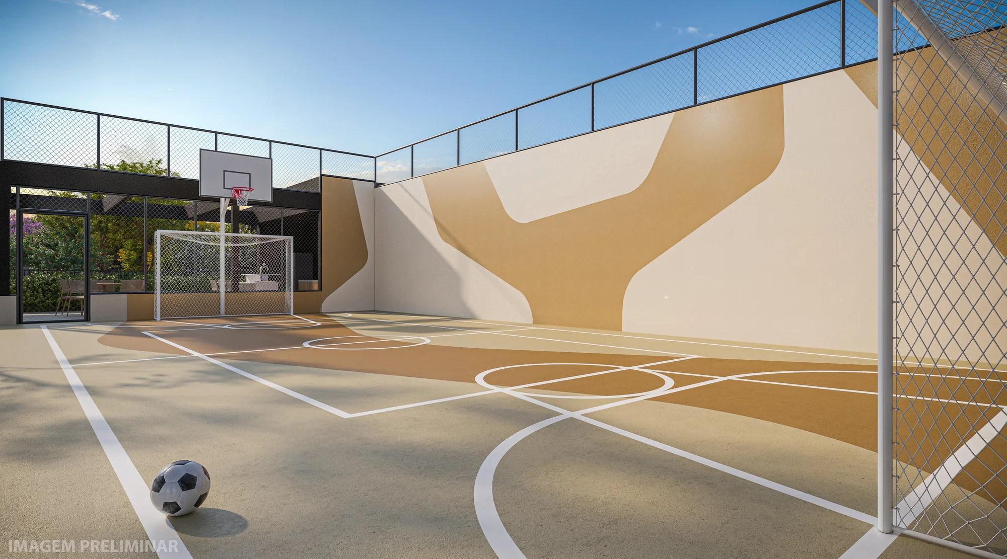 Quadra recreativa (Perspectiva preliminar)