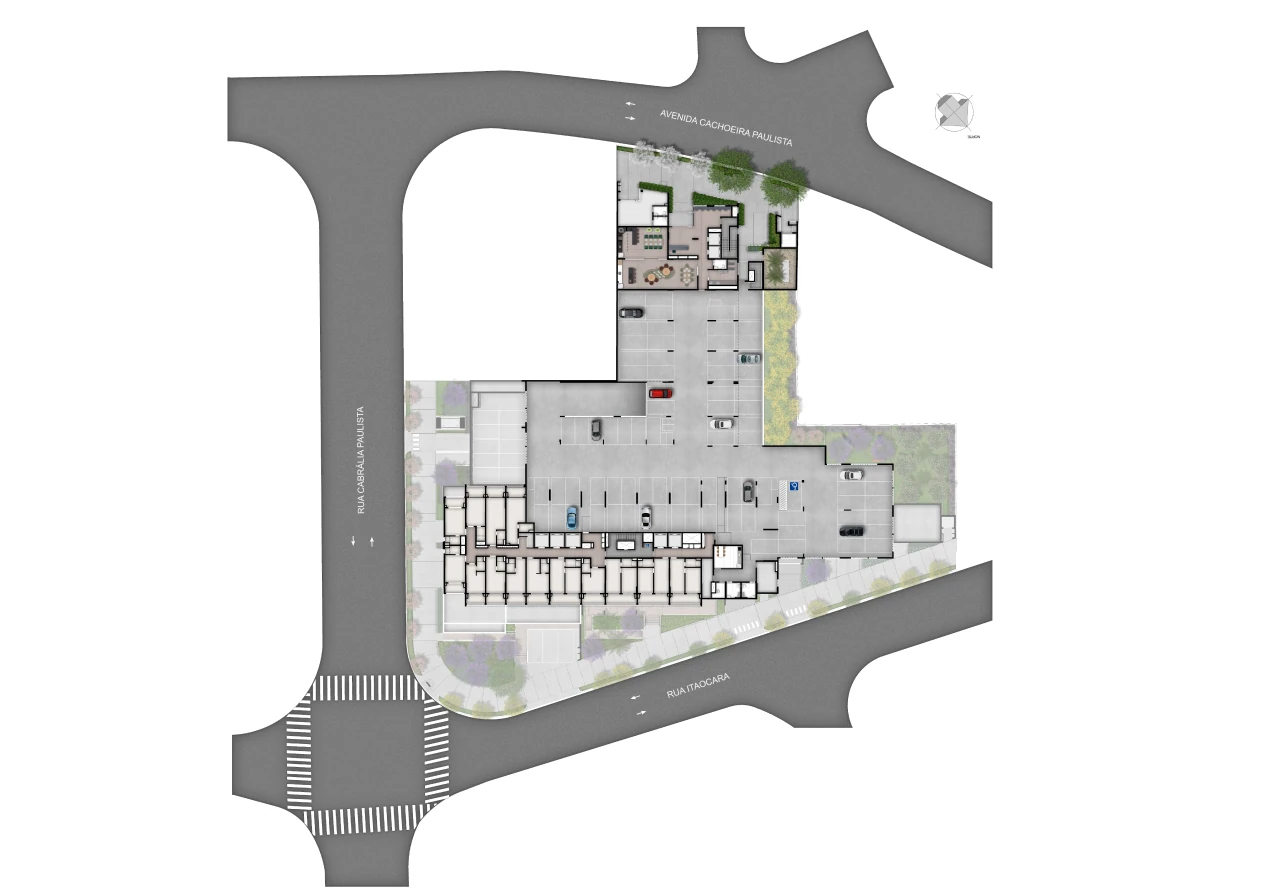 Implantação térreo (Perspectiva artística)