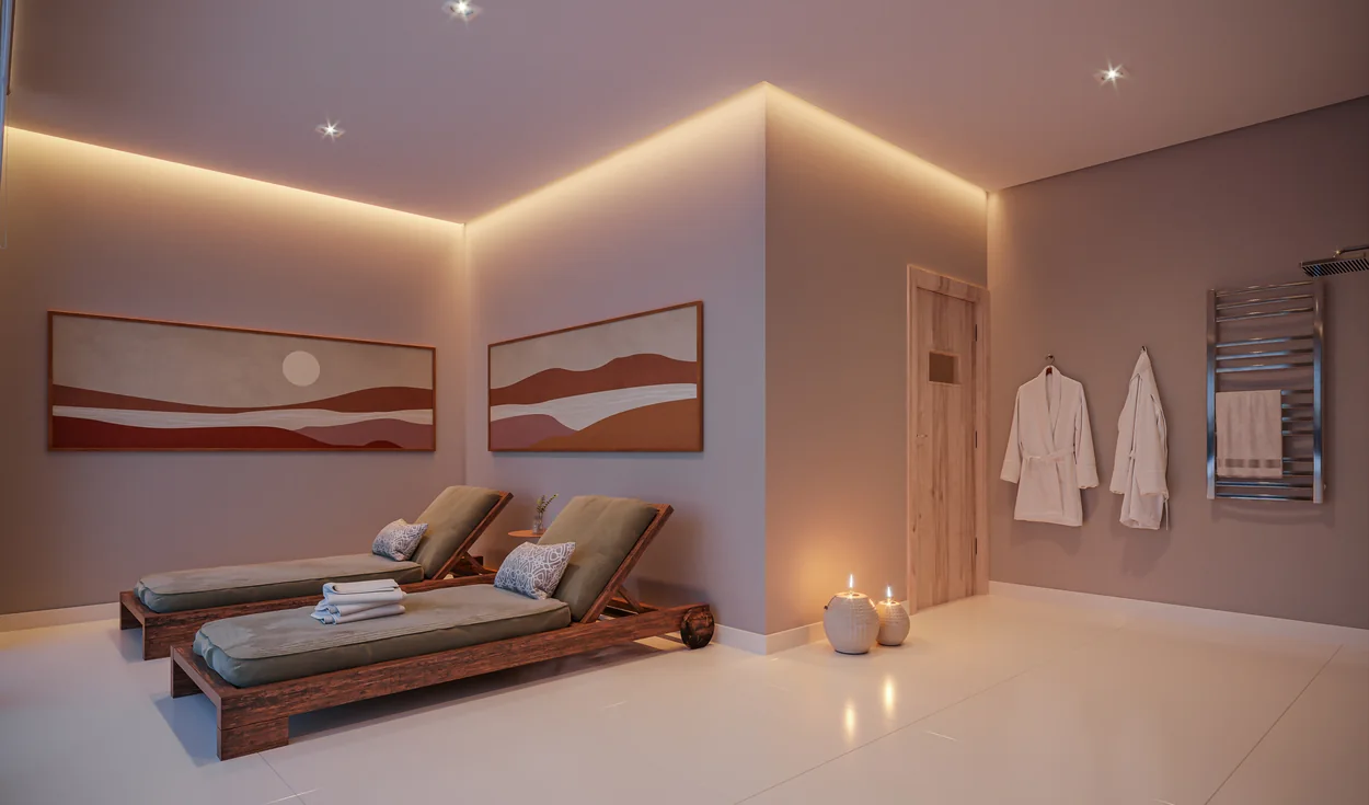 Descanso da sauna (Perspectiva artística)